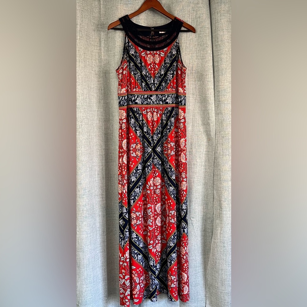Westport Red and Navy Blue Sleeveless Maxi Sundress